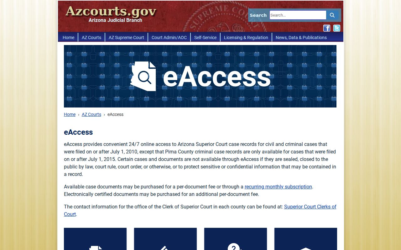 Florence resident lookup through Arizona Superior Court eAccess