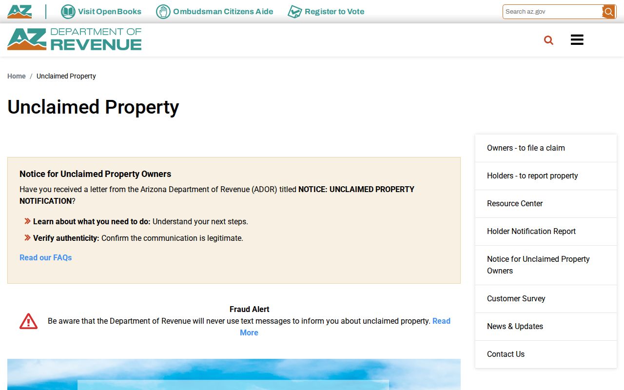 Florence resident lookup using Arizona unclaimed property records