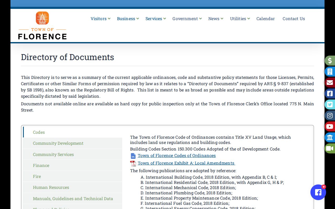 Florence street records permit and license document directory